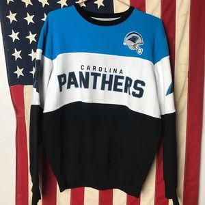 3 tone Carolina panthers crew neck size M